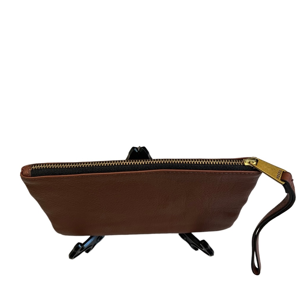 Fossil Leather Wristlet In Brown Multi-Color Block - image 8